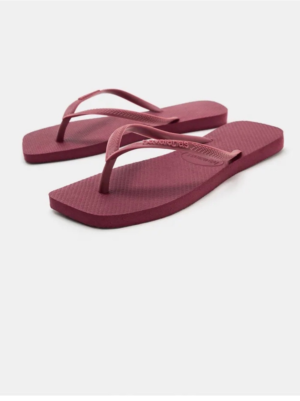 Zara x Havaianas collab Women’s Slim Flip Flops in burgundy red size 7-7.5 37/38